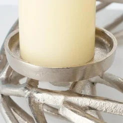 BOLTZE Kerzen & Kerzenhalter-Adventskranz Ringval Ø 40 cm Silber