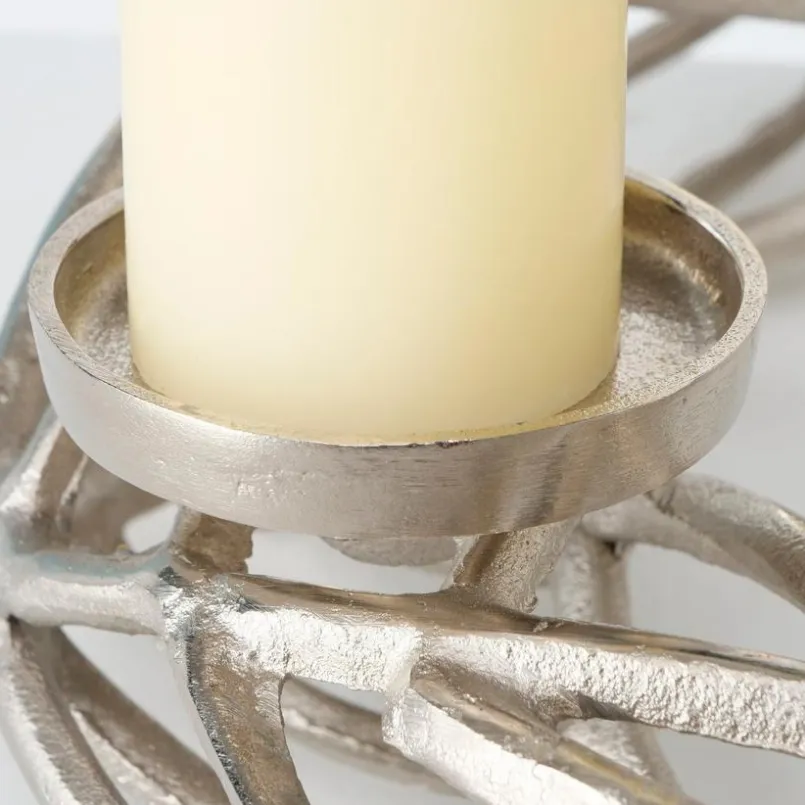 BOLTZE Kerzen & Kerzenhalter-Adventskranz Ringval Ø 40 cm Silber