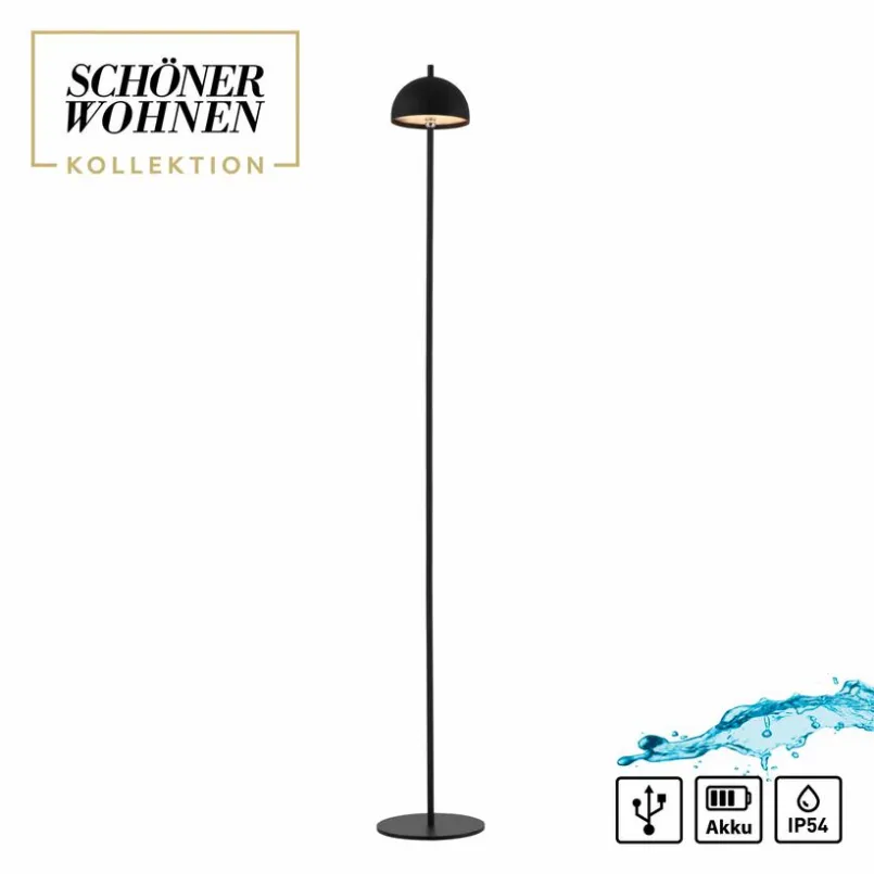 Außenstehleuchten|Außenstehleuchten|SCHÖNER WOHNEN-Kollektion Akku-Stehlampe Bellis Schwarz