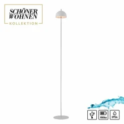 Außenstehleuchten|Außenstehleuchten|SCHÖNER WOHNEN-Kollektion Akku-Stehlampe Bellis Weiß
