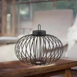 Außentischleuchten|Außentischleuchten|JUST LIGHT. Akku-Tischleuchte Gabbia Schwarz