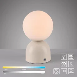 Akkuleuchten|Tischlampen|SCHÖNER WOHNEN-Kollektion Akku-Tischleuchte Rudi Sand