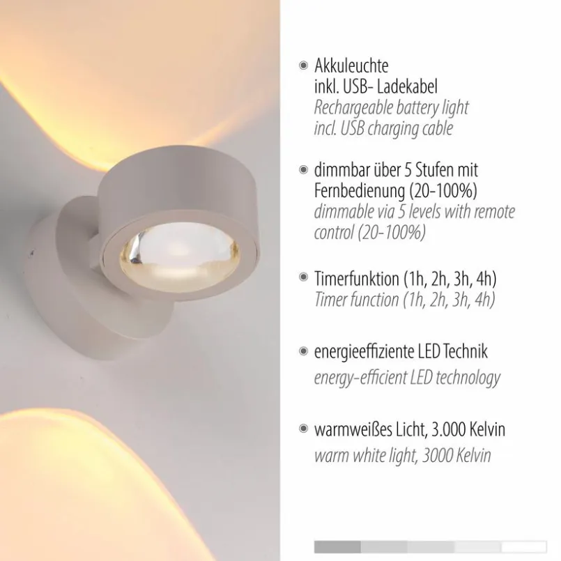 Akku-Wandleuchte Chia<JUST LIGHT. Discount