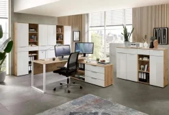 Innostyle Büroschränke & Regale-Aktenschrank Santorin Eiche / Weiß