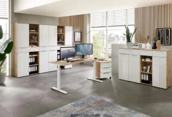 Innostyle Büroschränke & Regale-Aktenschrank Santorin Eiche / Weiß