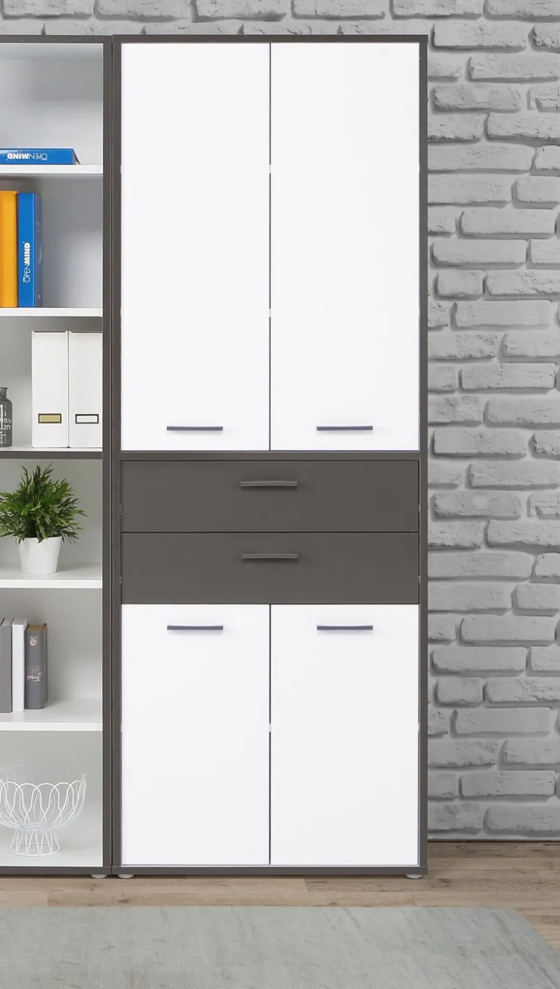 FORTE Büroschränke & Regale|Büromöbel-Serien-Aktenschrank 4-trg. Keflavik Weiß