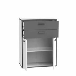 FORTE Büroschränke & Regale|Büromöbel-Serien-Aktenschrank 2-trg. Keflavik Weiß