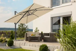 Schneider Schirme Sonnenschirme-Ampelschirm Rhodos Smart 300 x 300 cm Natur