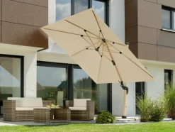 Schneider Schirme Sonnenschirme-Ampelschirm Rhodos Twist Woody 300x300cm Natur