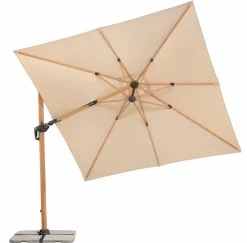 Schneider Schirme Sonnenschirme-Ampelschirm Rhodos Twist Woody 300x300cm Natur