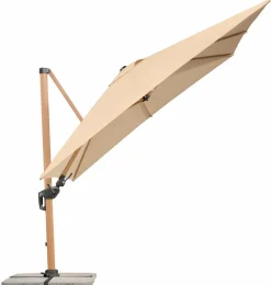Schneider Schirme Sonnenschirme-Ampelschirm Rhodos Twist Woody 300x300cm Natur