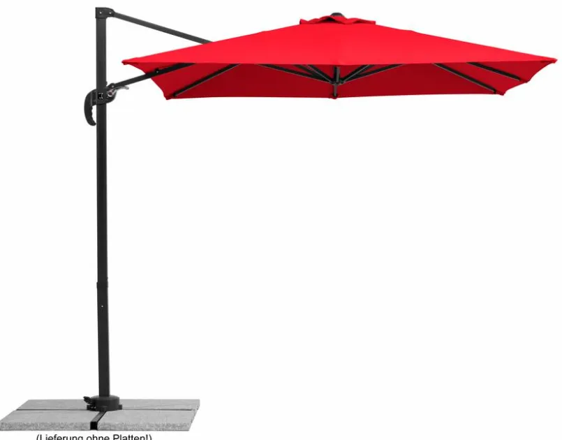 Schneider Schirme Sonnenschirme-Ampelschirm Rhodos Junior 230 x 230 cm Rot