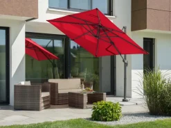 Schneider Schirme Sonnenschirme-Ampelschirm Rhodos Junior 230 x 230 cm Rot