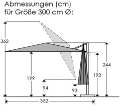 Sonnenschirme|Schneider Schirme Ampelschirm Rhodos Junior ø 300 cm Natur
