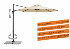 Sonnenschirme|Schneider Schirme Ampelschirm Rhodos Junior ø 300 cm Natur