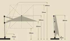 Sonnenschirme|Glatz Ampelschirm Varioflex 300 x 300 cm Beige