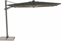 Sonnenschirme|Glatz Ampelschirm Varioflex LED 300 x 300 cm Grau