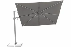 Sonnenschirme|Glatz Ampelschirm Varioflex LED 300 x 300 cm Grau