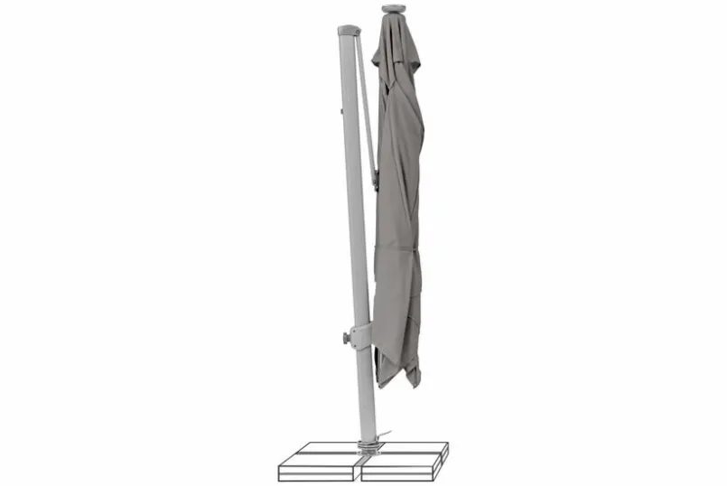 Sonnenschirme|Glatz Ampelschirm Varioflex LED 300 x 300 cm Grau
