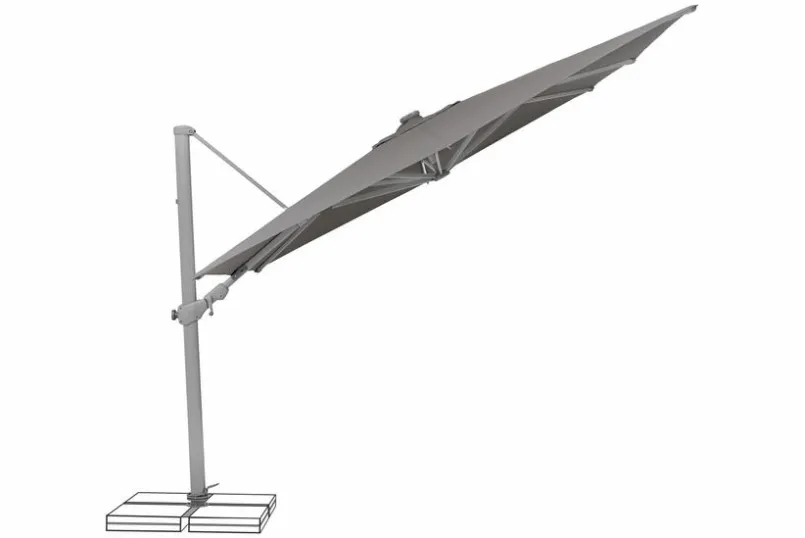 Sonnenschirme|Glatz Ampelschirm Varioflex LED 300 x 300 cm Grau