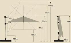 Sonnenschirme|Glatz Ampelschirm Varioflex LED 300 x 300 cm Grau