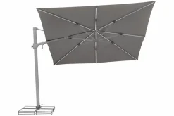 Sonnenschirme|Glatz Ampelschirm Varioflex LED 300 x 300 cm Grau