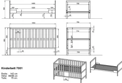 Babybett Alkmaar 70 x 140 cm<Germania Clearance
