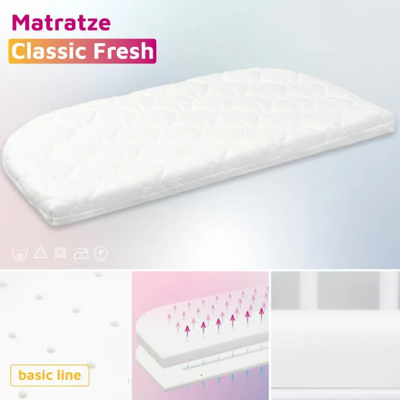 Babymatratzen|Babymatratzen|babybay Baby-Kaltschaummatratze Classic Fresh 49,5x89 cm Weiß