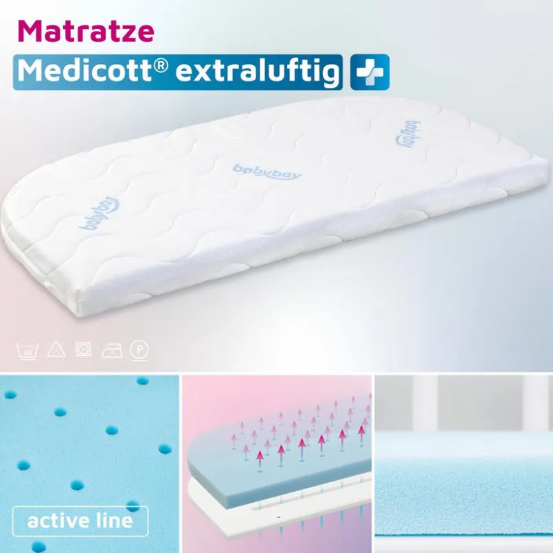 Babymatratzen|Babymatratzen|babybay Baby-Kaltschaummatratze MediTex extraluftig 49x89cm Weiß