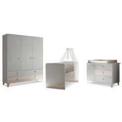 Babyzimmer-Komplettsets|Babyzimmer-Komplettsets|BEGABINO Babyzimmer-Set Fien 3tlg. Ashgrey