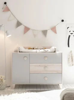 Babyzimmer-Komplettsets|Babyzimmer-Komplettsets|BEGABINO Babyzimmer-Set Fien 3tlg. Ashgrey