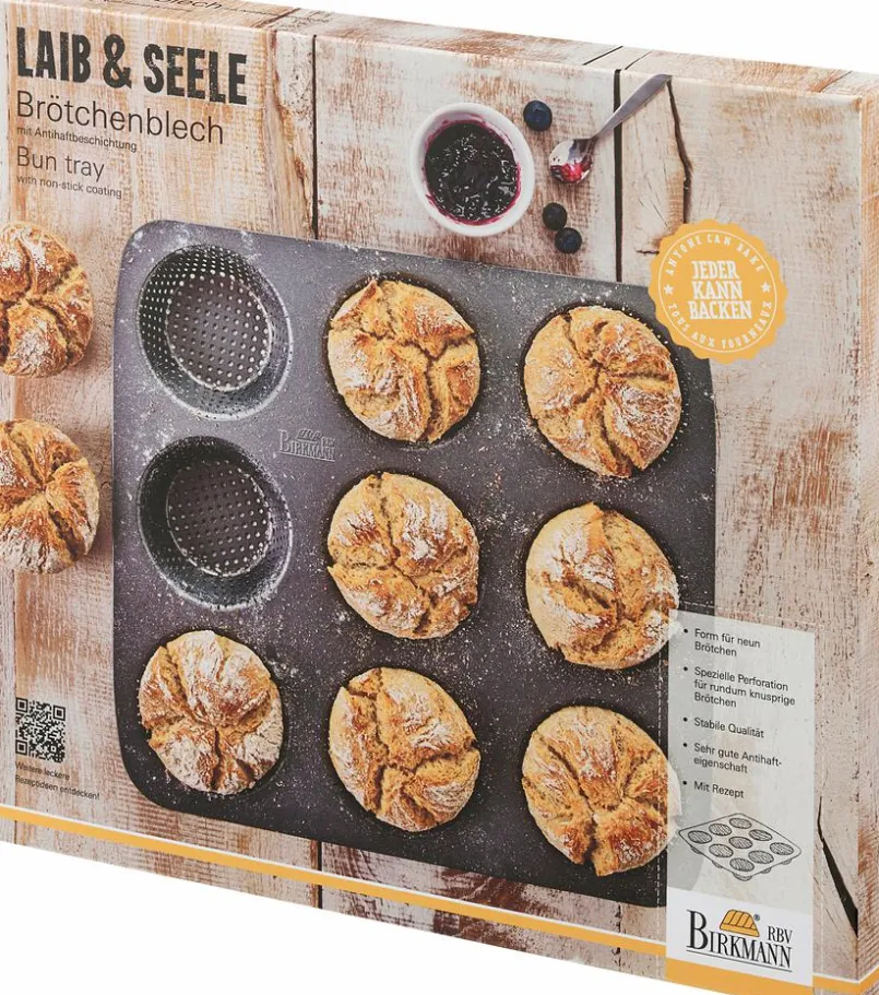 Backformen-Backblech Brötchen 9er Schwarz
