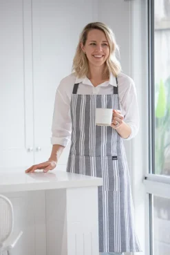 ladelle Geschirrtücher|Schürzen-Backset Stripe 3tlg. Grau