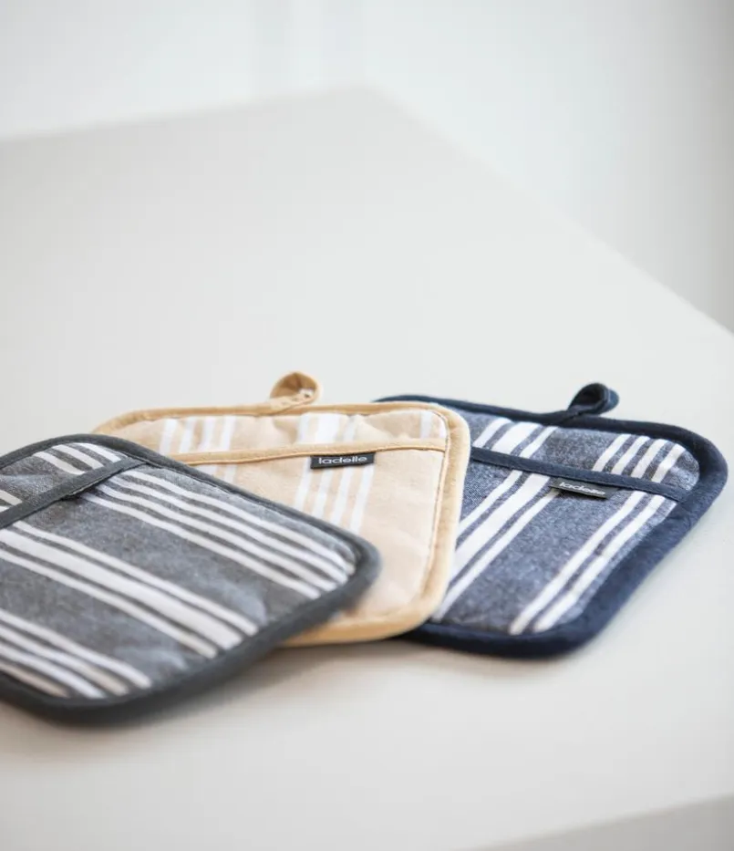 ladelle Geschirrtücher|Schürzen-Backset Stripe 3tlg. Grau