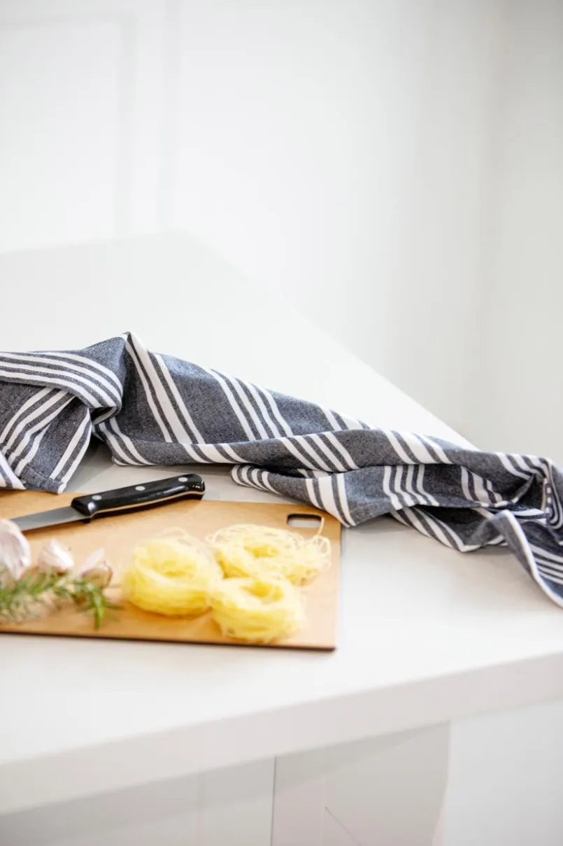 ladelle Geschirrtücher|Schürzen-Backset Stripe 3tlg. Grau