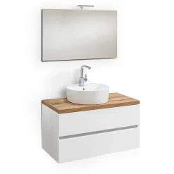 Badezimmer-Komplettsets-Badmöbel-Set City Weiß