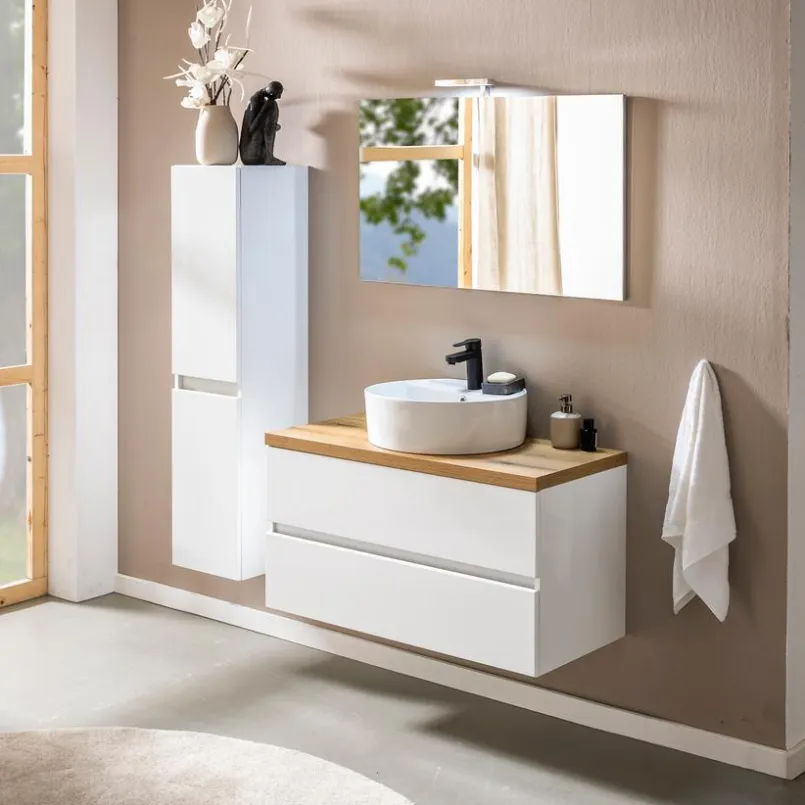 Badezimmer-Komplettsets-Badmöbel-Set City Weiß