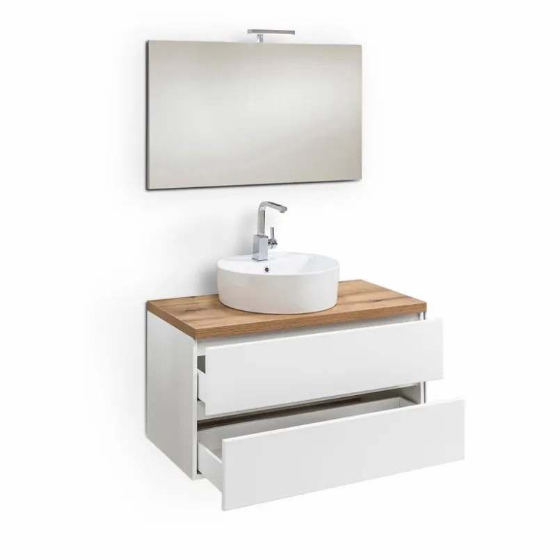 Badezimmer-Komplettsets-Badmöbel-Set City Weiß