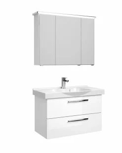 Pelipal Badezimmer-Komplettsets-Badmöbel-Set Trentino Weiß