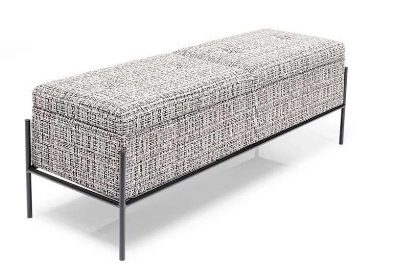 Praktisch Im Schlafzimmer|Sitzbänke|KARE DESIGN Bank Buttons Storage 85051 Schwarz / Weiß