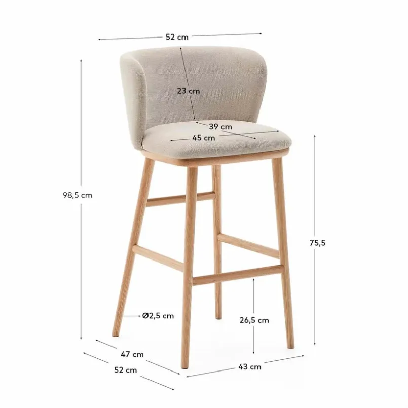 Barhocker|Kave Home Barhocker Ciselia Beige