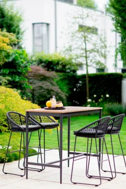 Gartenstühle|NIEHOFF GARDEN Barhocker Kuta, Alu/Kordelflechtung Anthrazit