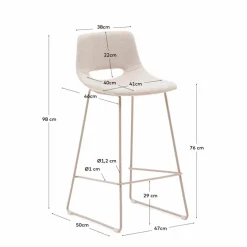 Barhocker|Kave Home Barhocker Ziggy Beige