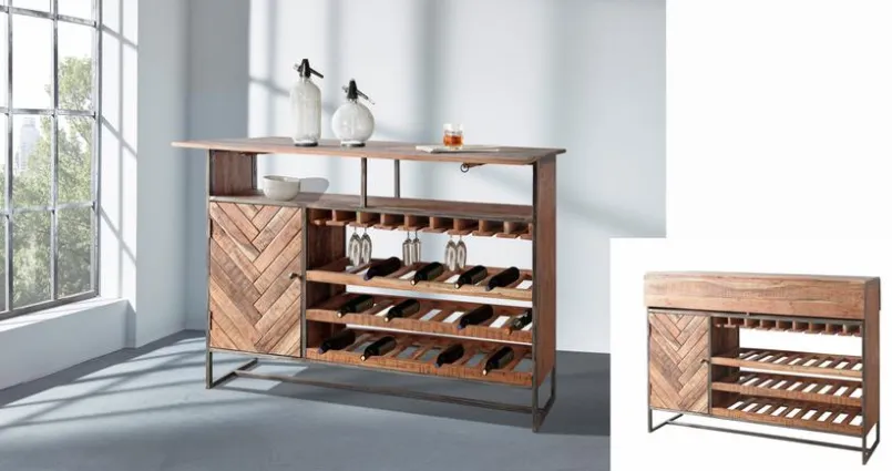 WOLFMÖBEL Kommoden-Barkommode Parquet Akazie