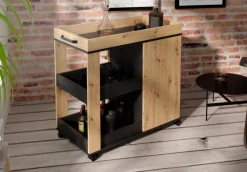 FORTE Servierwagen-Barschrank Home Bar Eiche