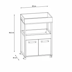 FORTE Servierwagen-Barschrank Home Bar Vintage Braun
