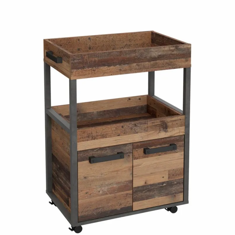FORTE Servierwagen-Barschrank Home Bar Vintage Braun