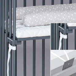 babybay Stubenwagen & Babywiegen|Stubenwagen & Babywiegen-Beistellbett Boxspring Grau