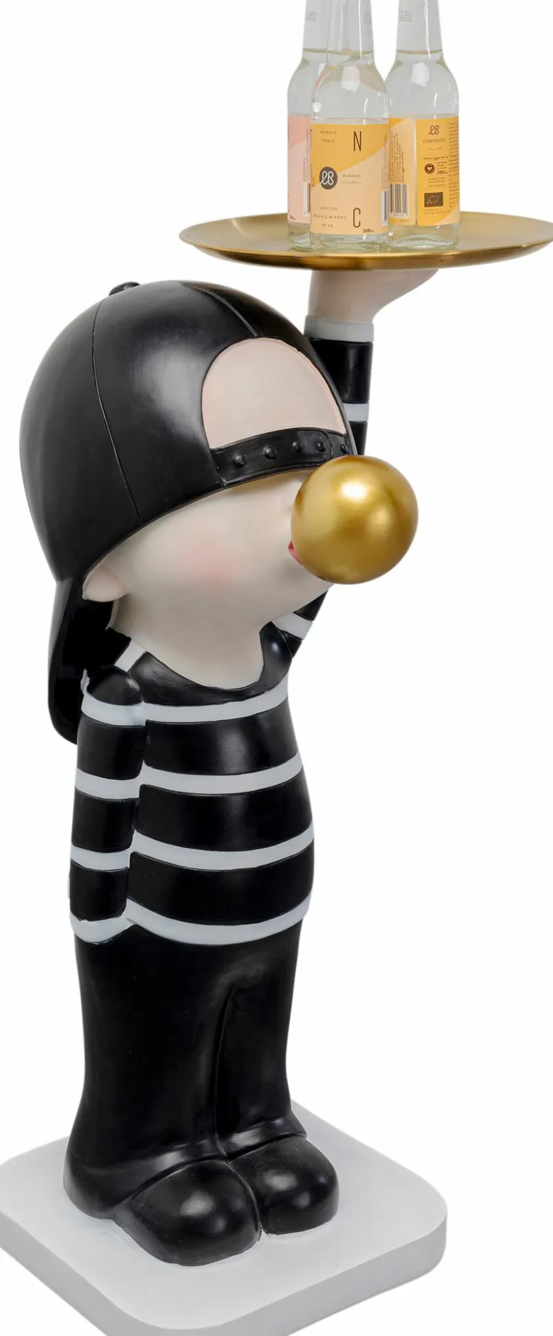 KARE DESIGN Abstrakte Dekofiguren|Dekofiguren-Beistelltisch Bubble Boy 87786 Schwarz / Weiß