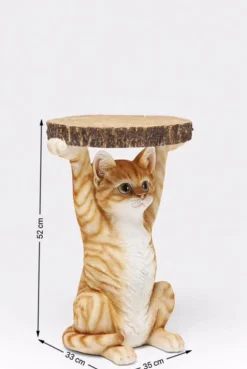 Dekofiguren|Dekofiguren Tiere & Pflanzen|KARE DESIGN Beistelltisch Ms. Cat 81957 Braun